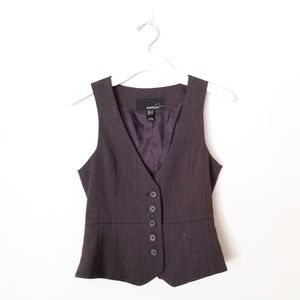 Mango Suit Tailored Vest Dark Brown size XS